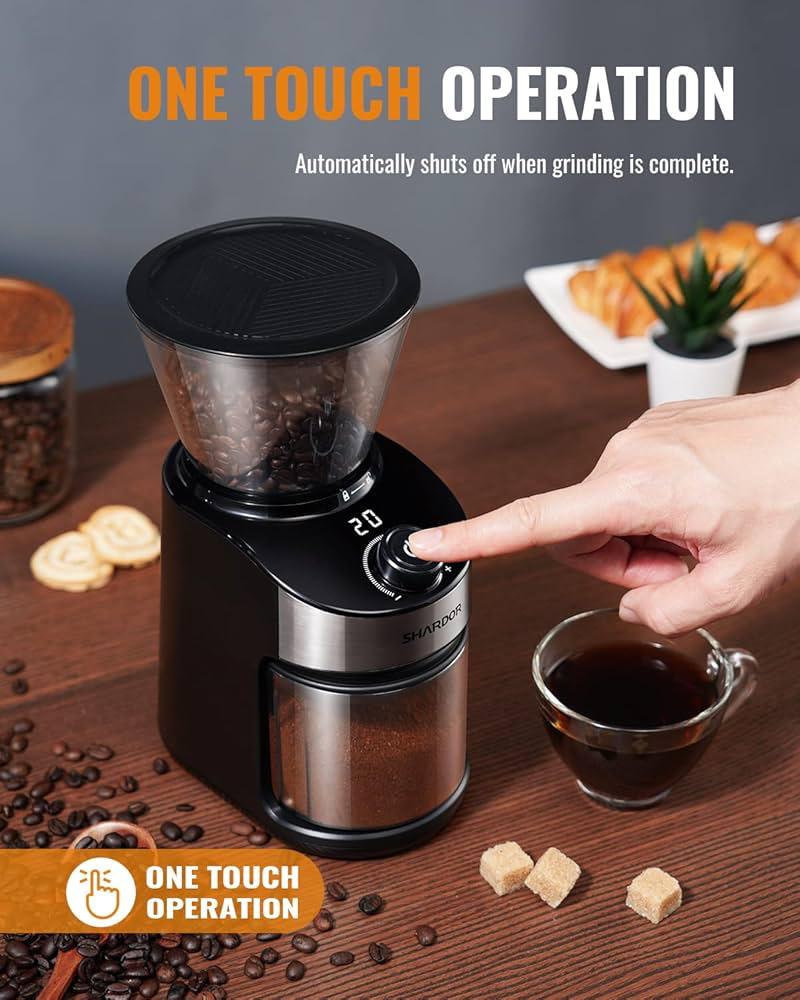Automatic Electric Coffee Grinder - Chardor With Timer