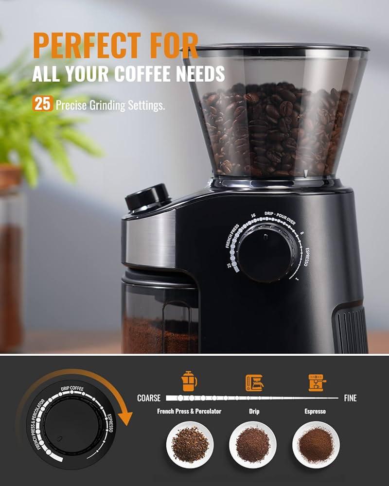 Automatic Electric Coffee Grinder - Chardor With Timer