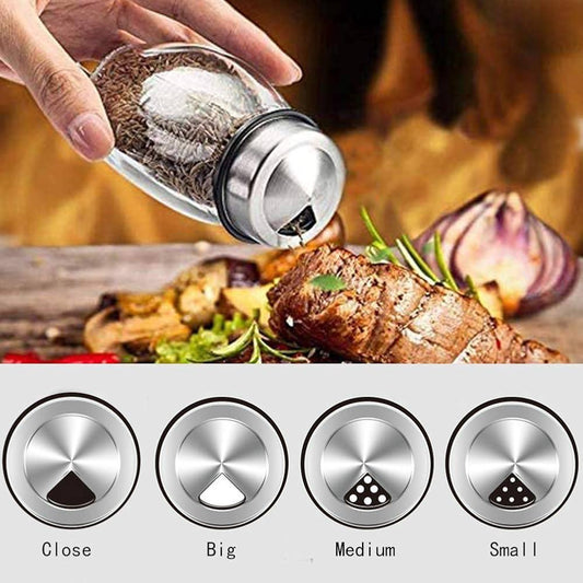 YOLO Rotating Spice Rack Organizer with 6 Glass Bottles