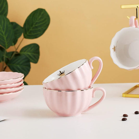 Pumpkin Ceramic Coffee Cup Set For Tea Lovers Gift