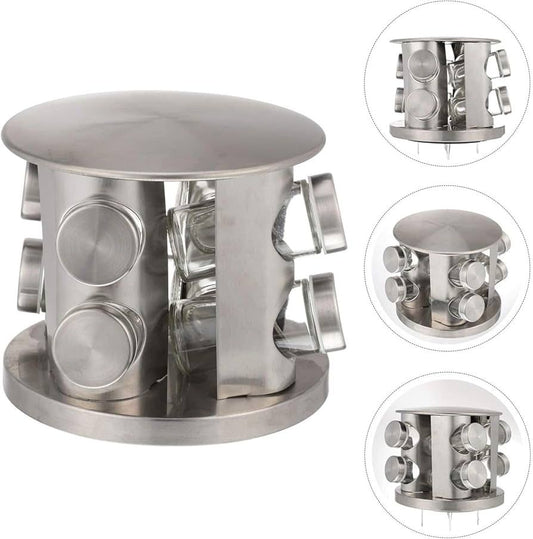 Clear Jar 1 Set Rotating Condiment Storage Rack