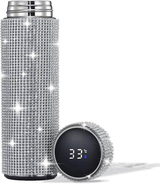 Stainless Steel Water Bottle with LED Temperature Display 17 oz