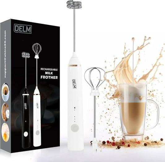 Delim USB Electric Milk Frother Stainless Steel for Matcha