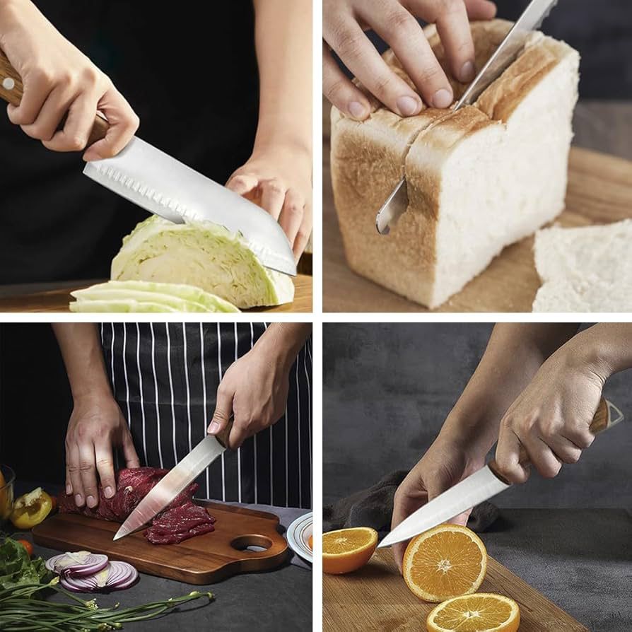 COOSNUG Kitchen Knife Set, 6 Pieces - Sharp Steel Knives