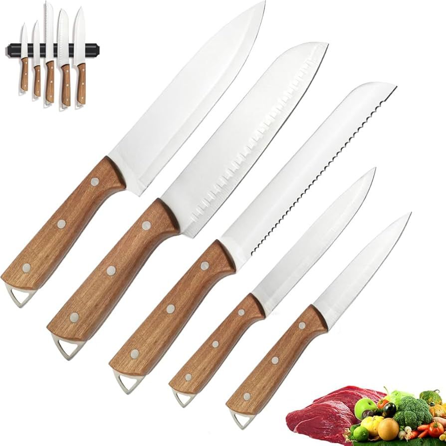 COOSNUG Kitchen Knife Set, 6 Pieces - Sharp Steel Knives