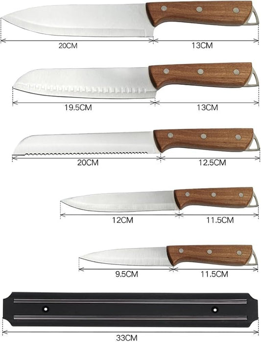 COOSNUG Kitchen Knife Set, 6 Pieces - Sharp Steel Knives