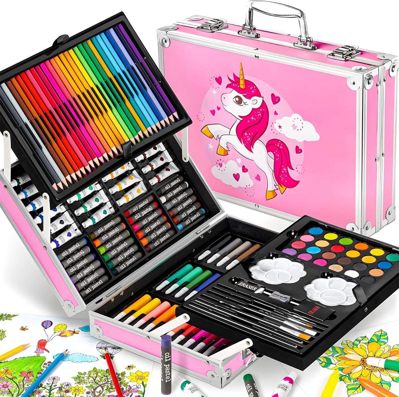 145 Piece Art Set for Kids with Storage Case Included