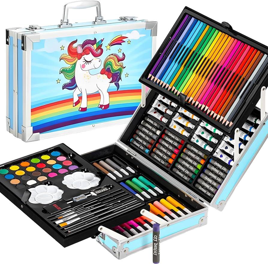 145 Piece Art Set for Kids with Storage Case Included